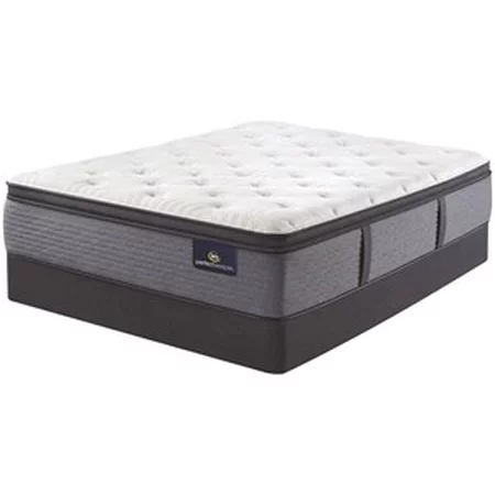 Queen 16" Plush Pillow Top Encased Coil Mattress and 9" High Profile Foundation